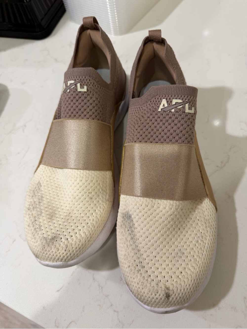 APL Slip-On Sneakers in Taupe and Cream